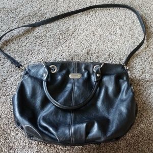 Black leather Chaps crossbody purse